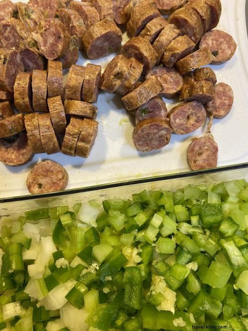 Riz et haricots rouges à la cajun avec les saucisses Insane