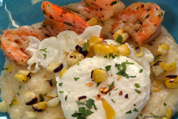 #EatSWLA : Grits de maïs sucré, crevettes et œuf poché