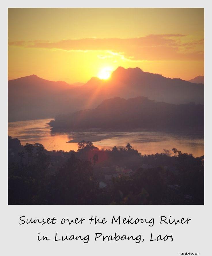 Polaroid de la semaine : coucher de soleil sur le Mékong à Luang Prabang, Laos