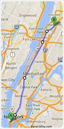Parcourir Broadway du sud au nord à New York