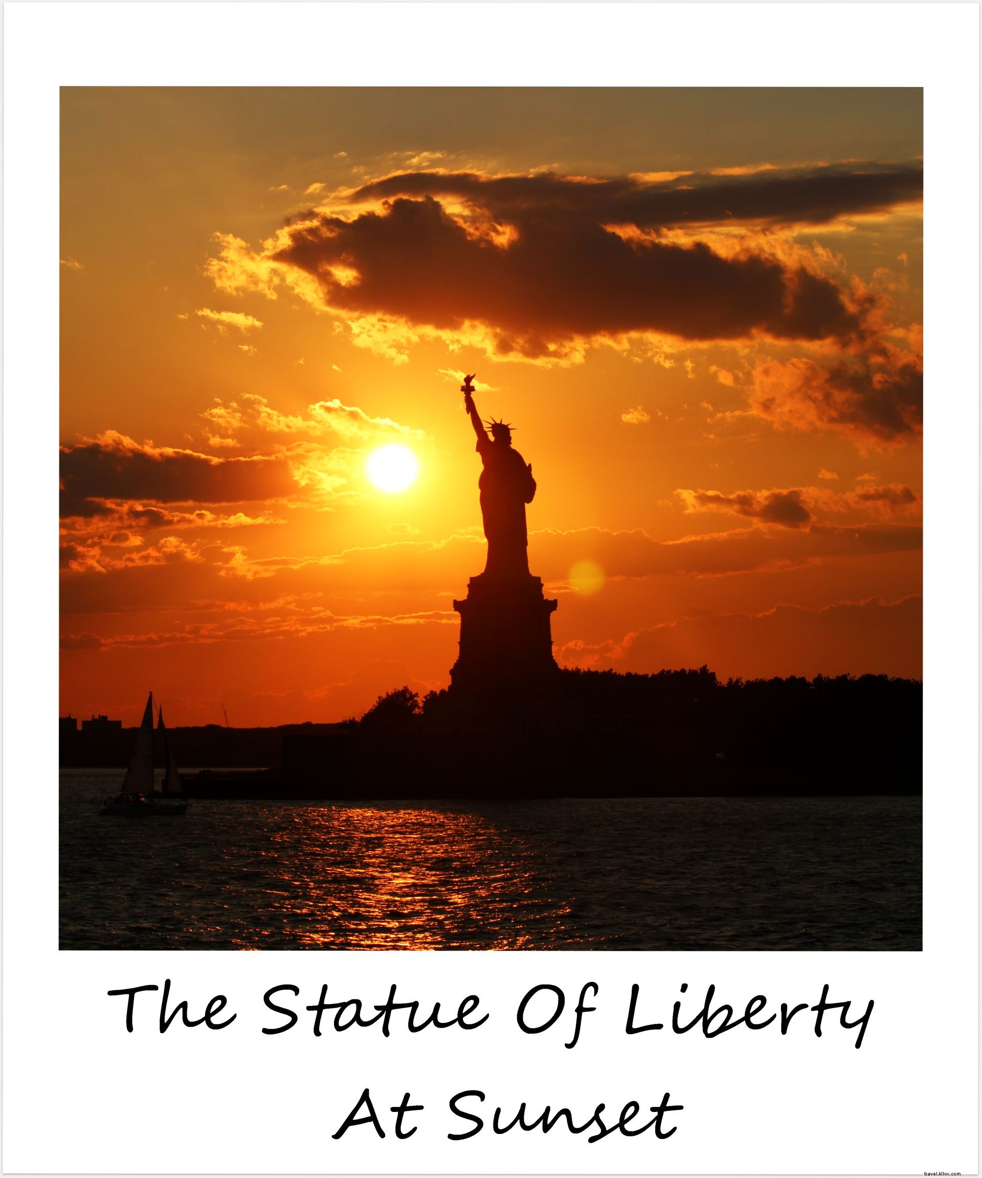 Polaroïd de la semaine : coucher de soleil sur la Statue de la Liberté