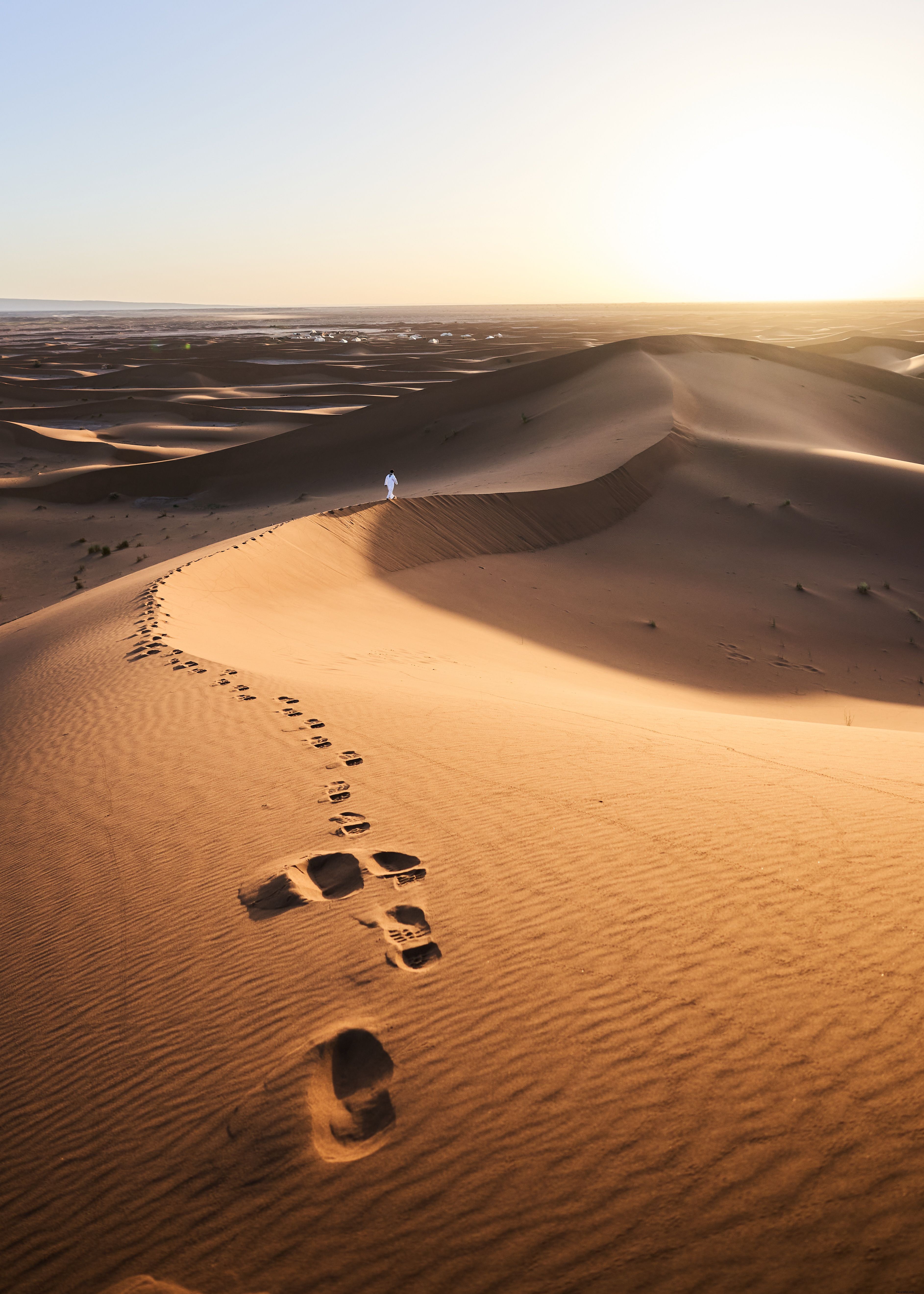 Photos des traces laissées dans les dunes de sable