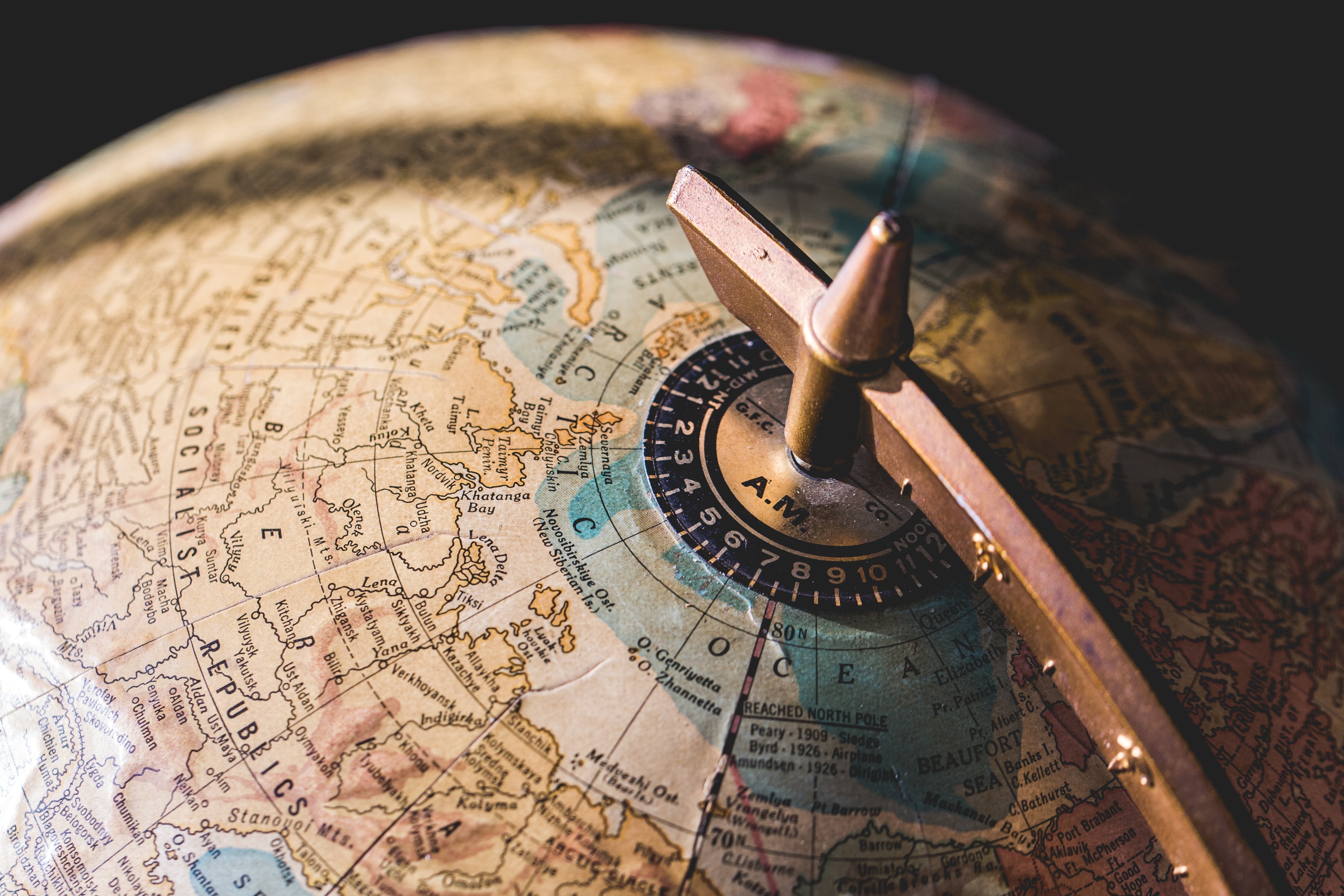 Photo en gros plan d un globe antique