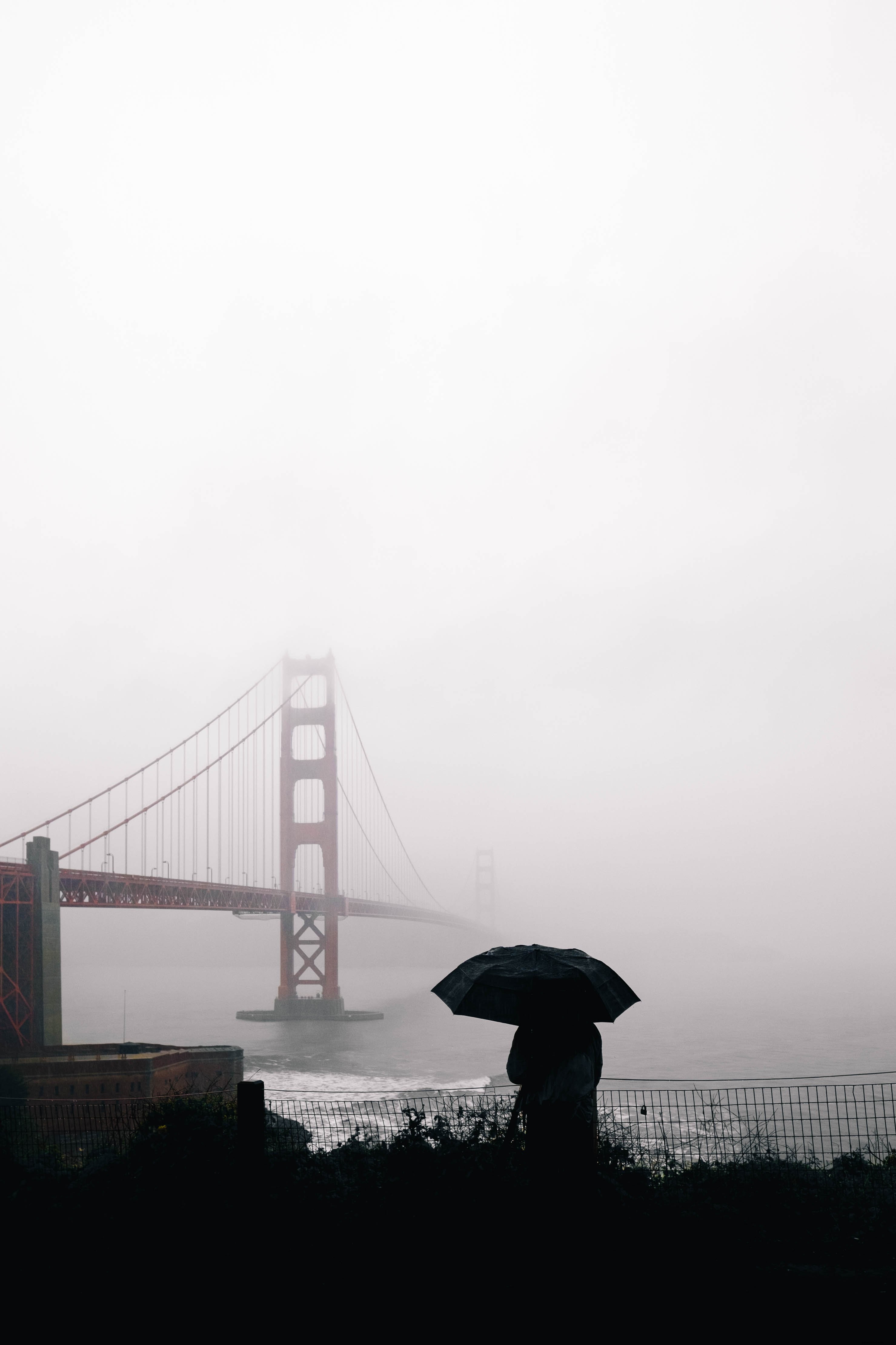 Photo du Golden Gate dans le brouillard