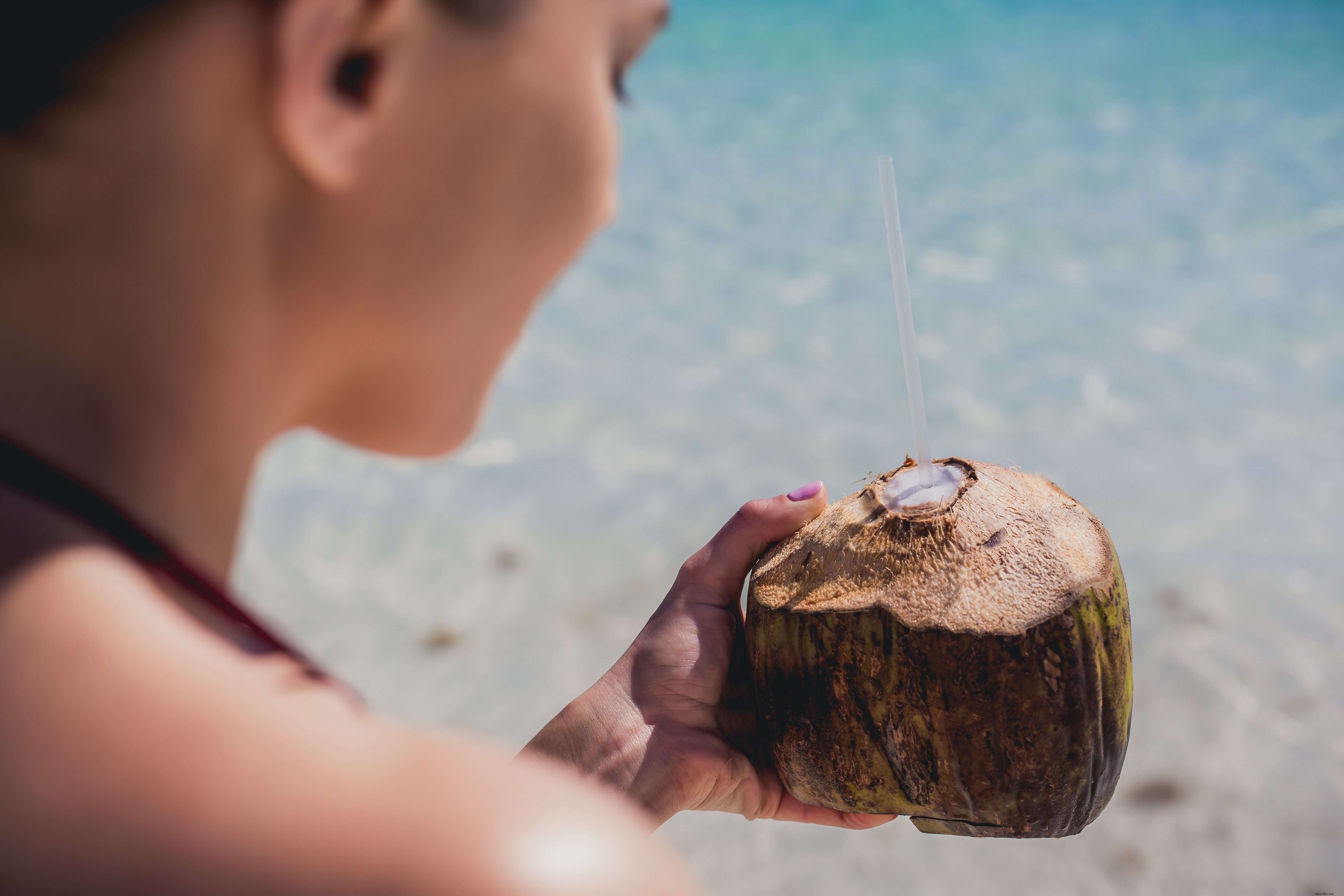 Photos de vacances : boissons à la noix de coco
