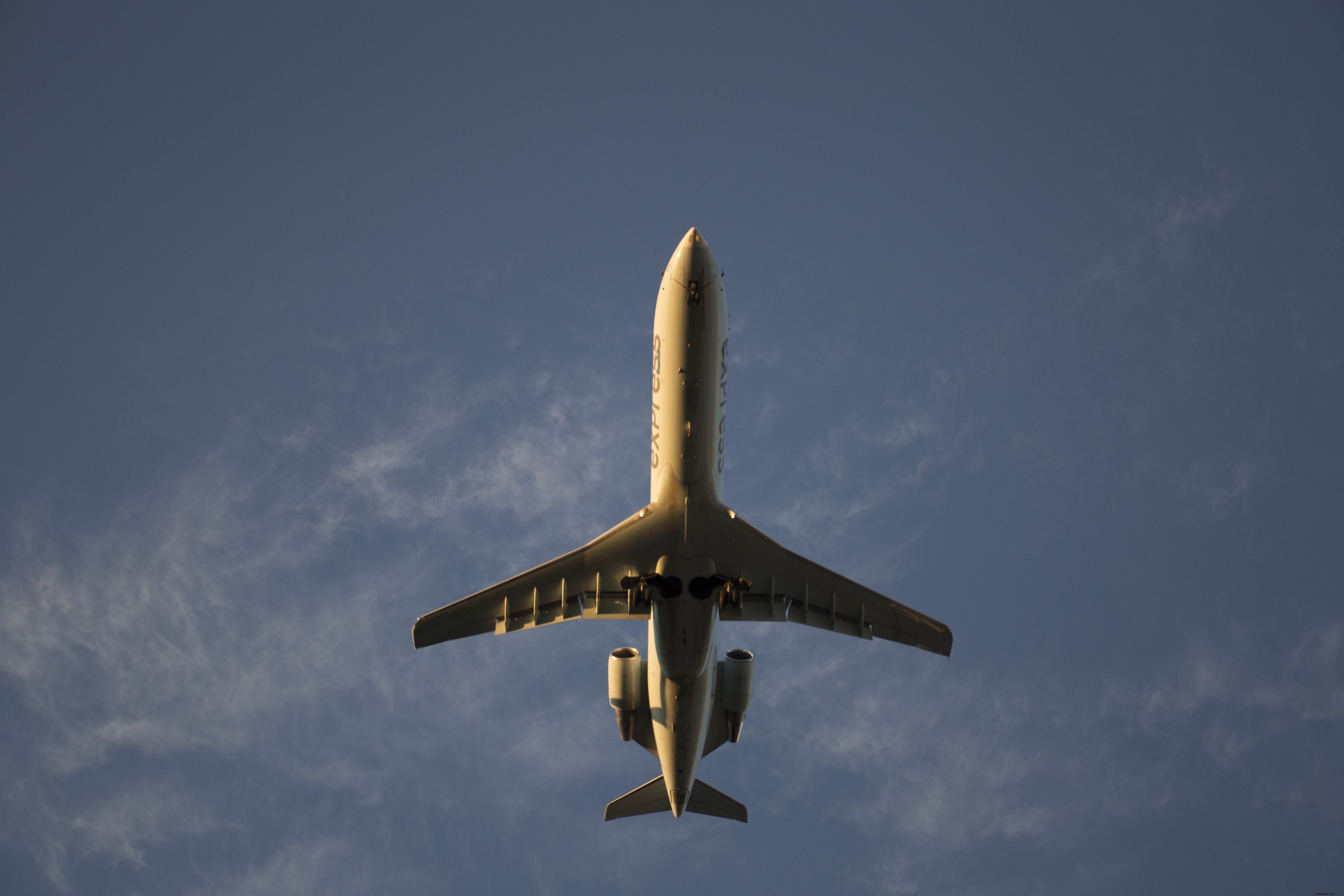 Vue d un avion en vol à basse altitude – Photo ci‑dessus