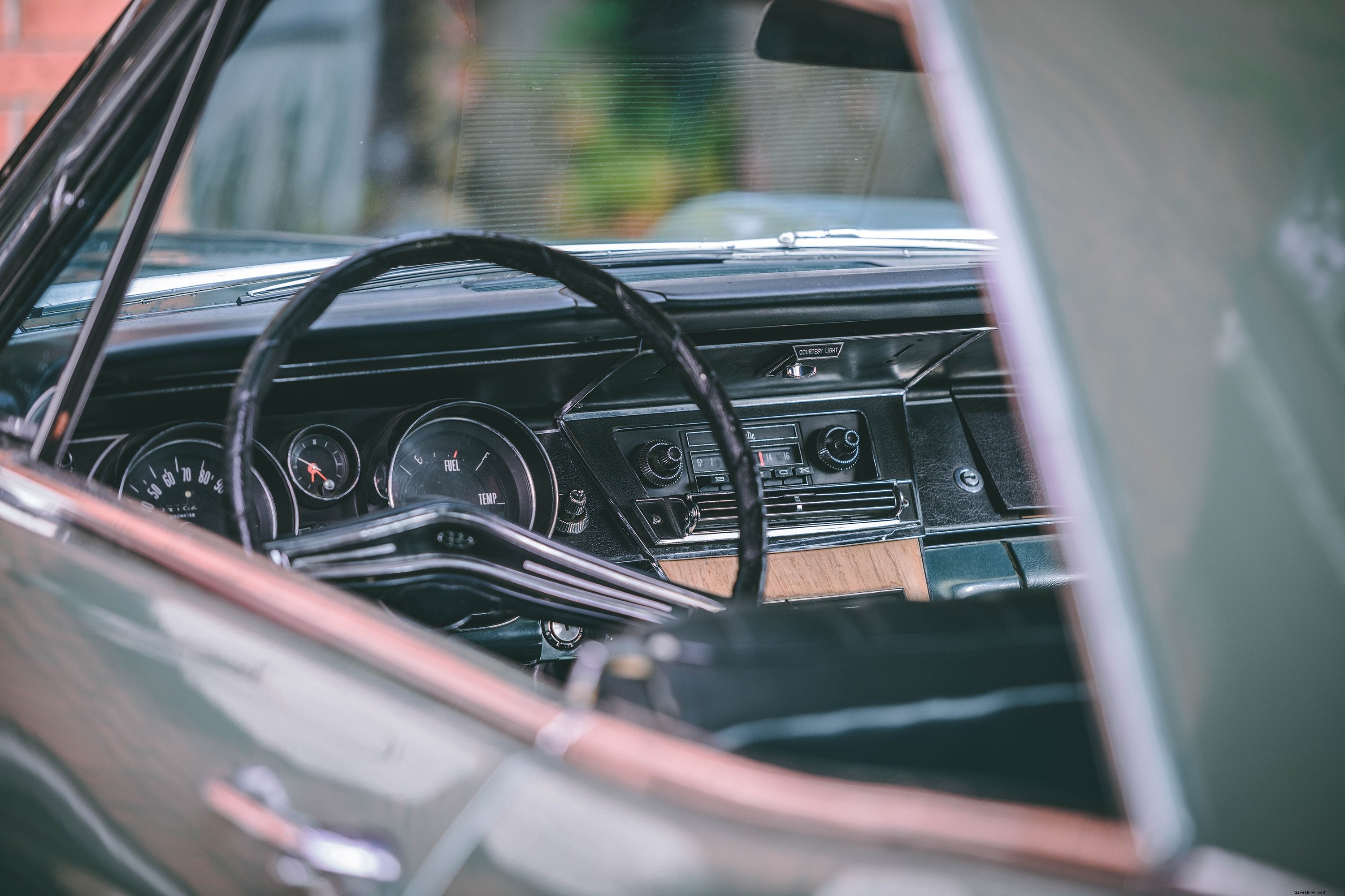 Photo d un tableau de bord de voiture vintage classique