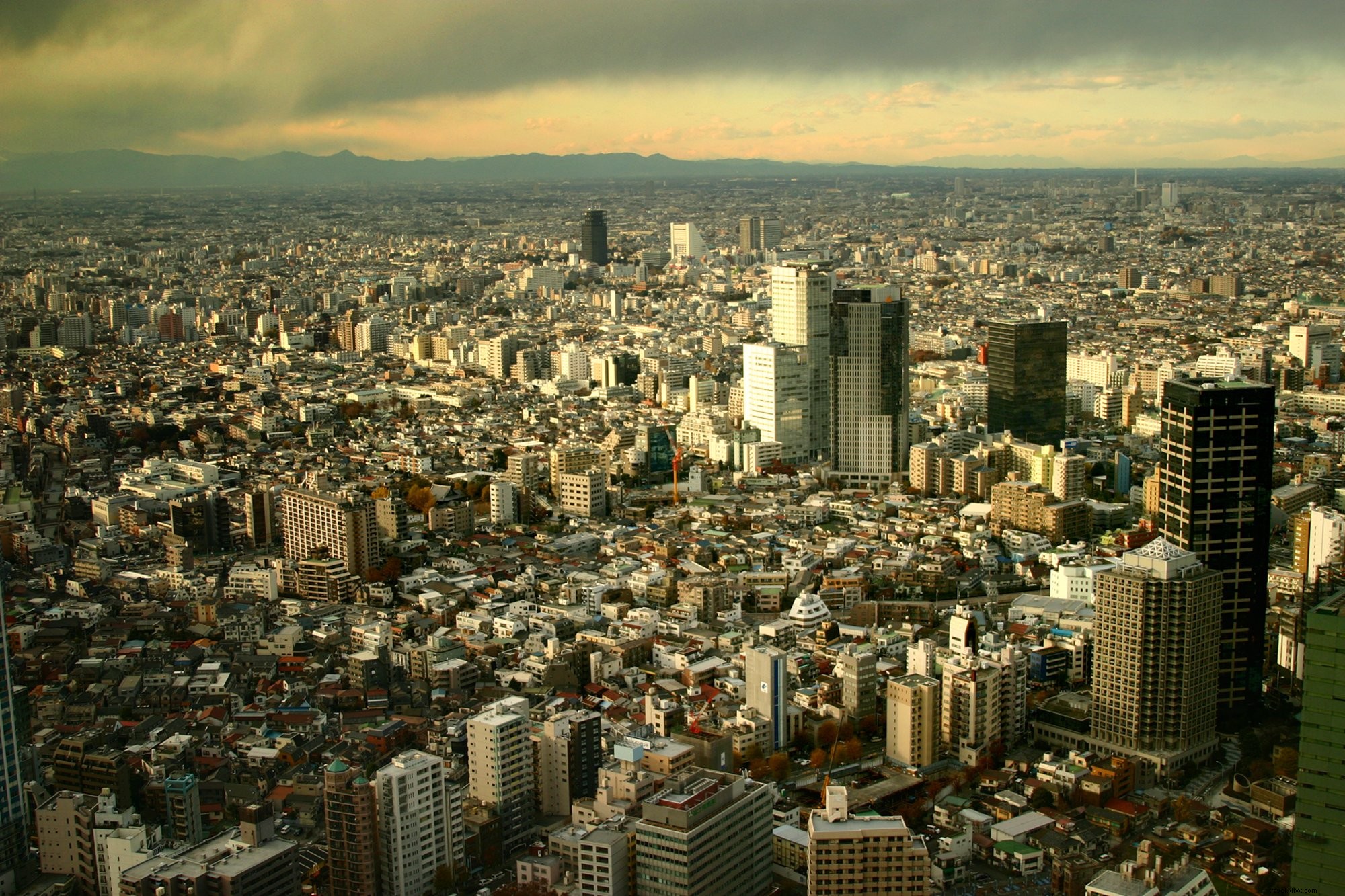 Vue aérienne d’une ville japonaise