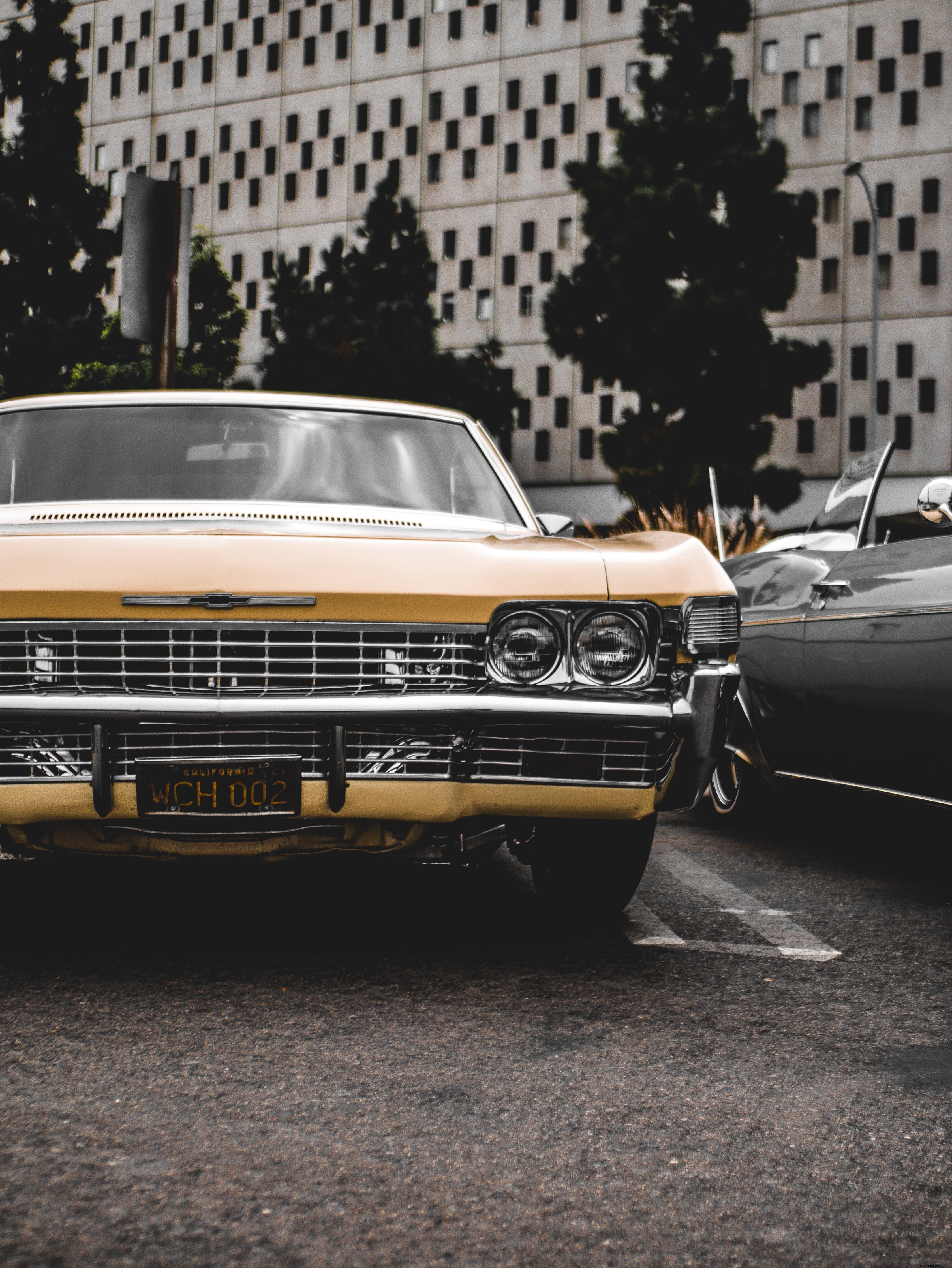 Vue avant d’une voiture américaine classique