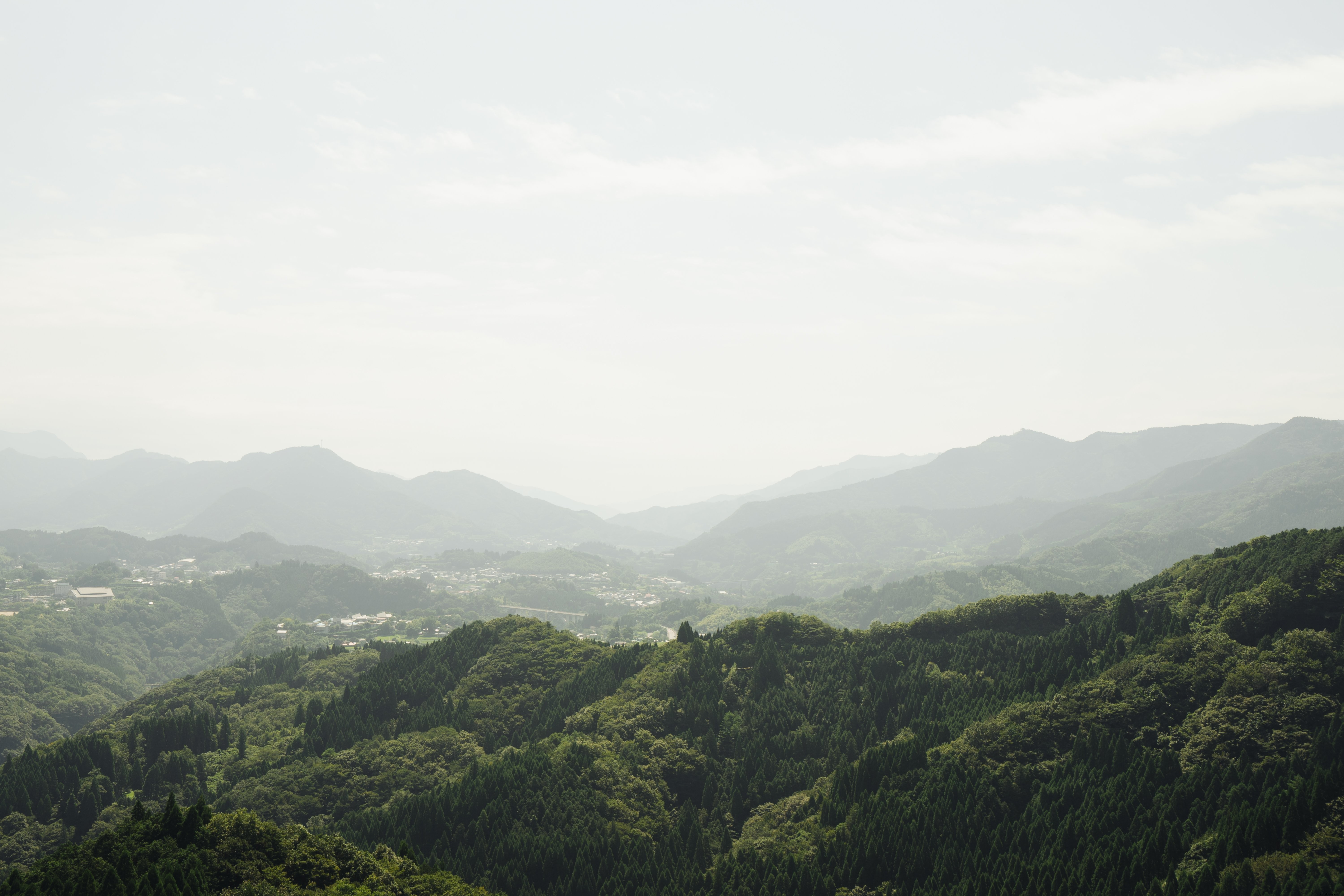 Paysage de Misty Hills vu à distance