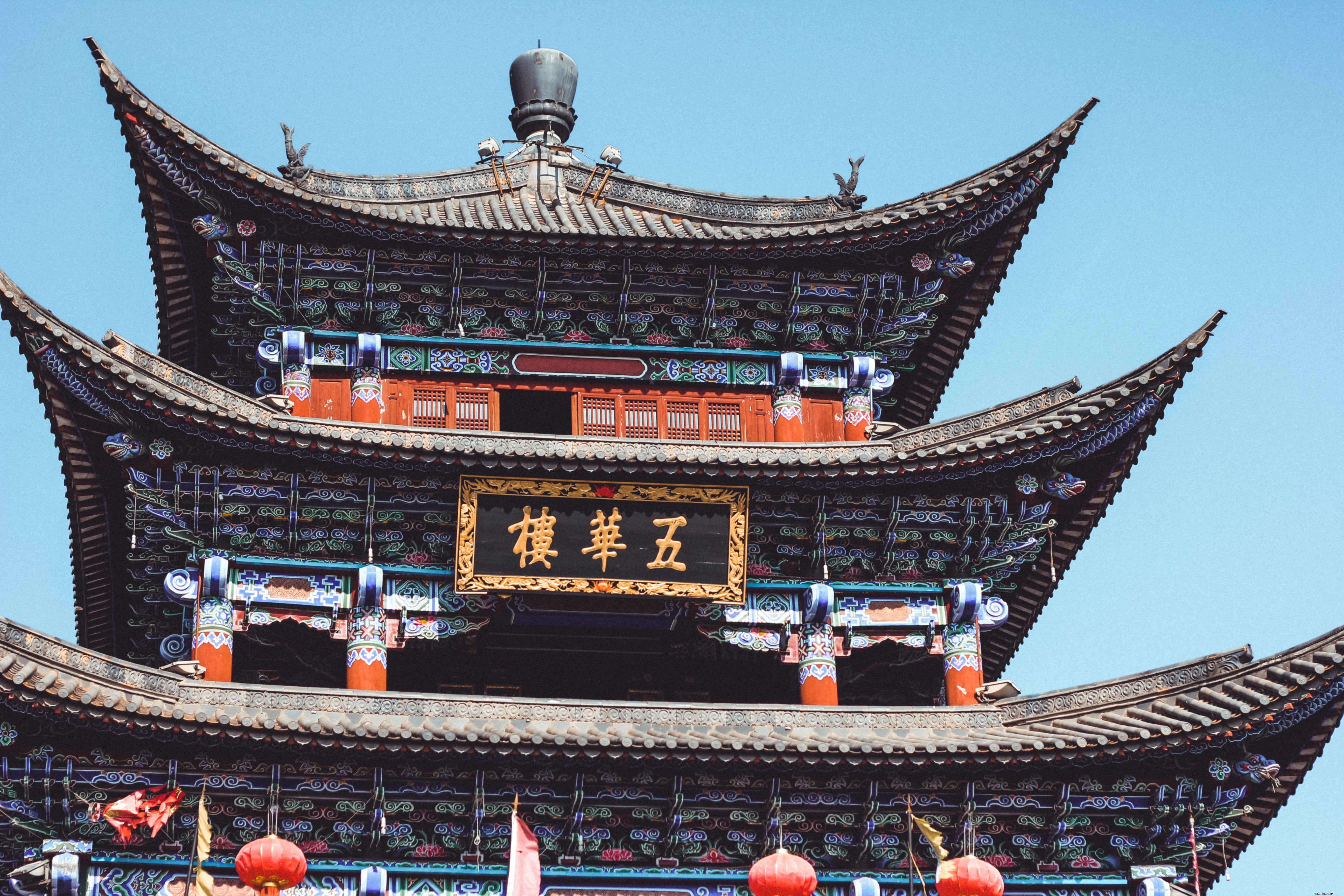 Détail de l extérieur d un temple chinois – Photo