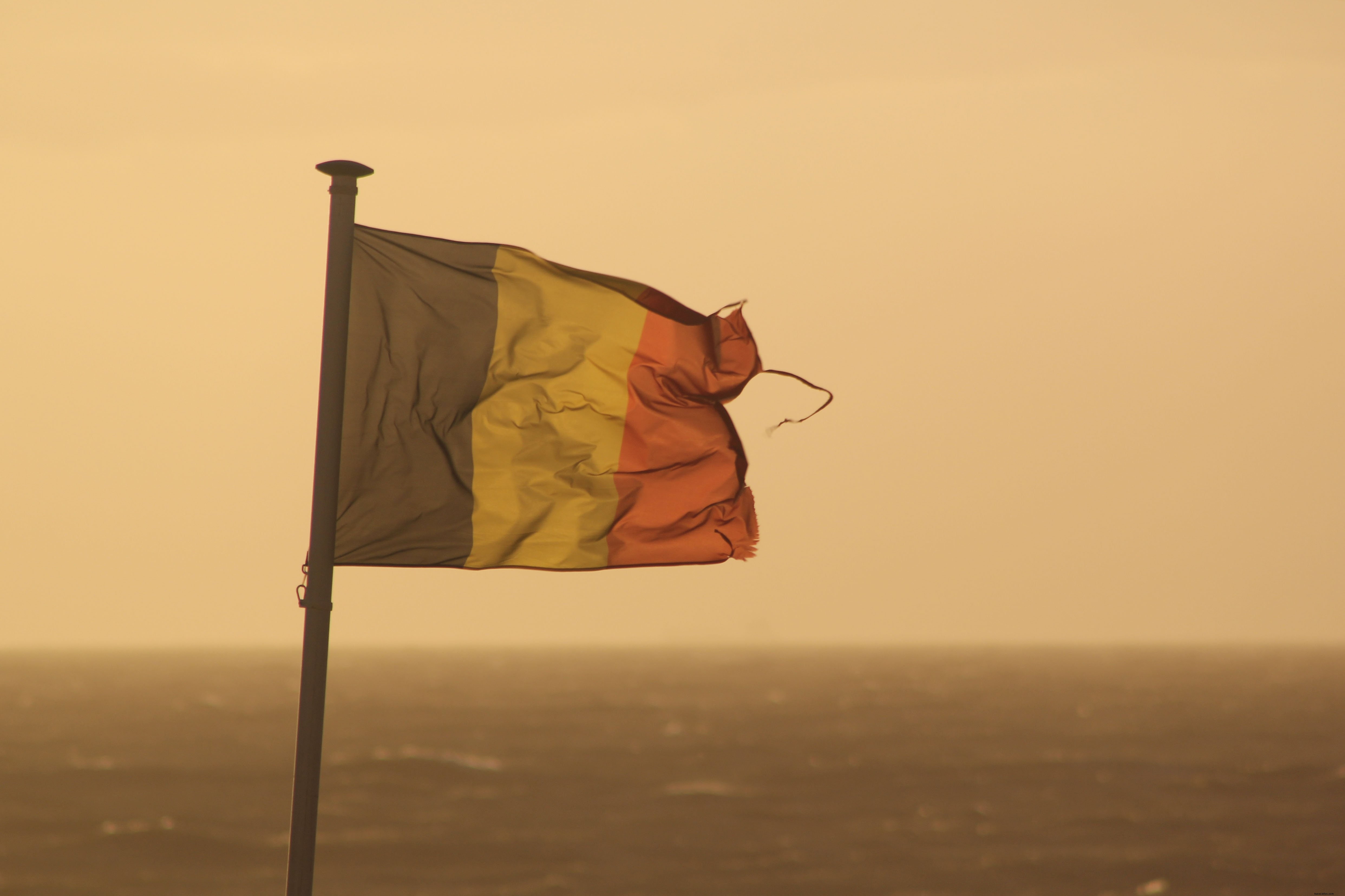 Drapeau français détérioré par l eau