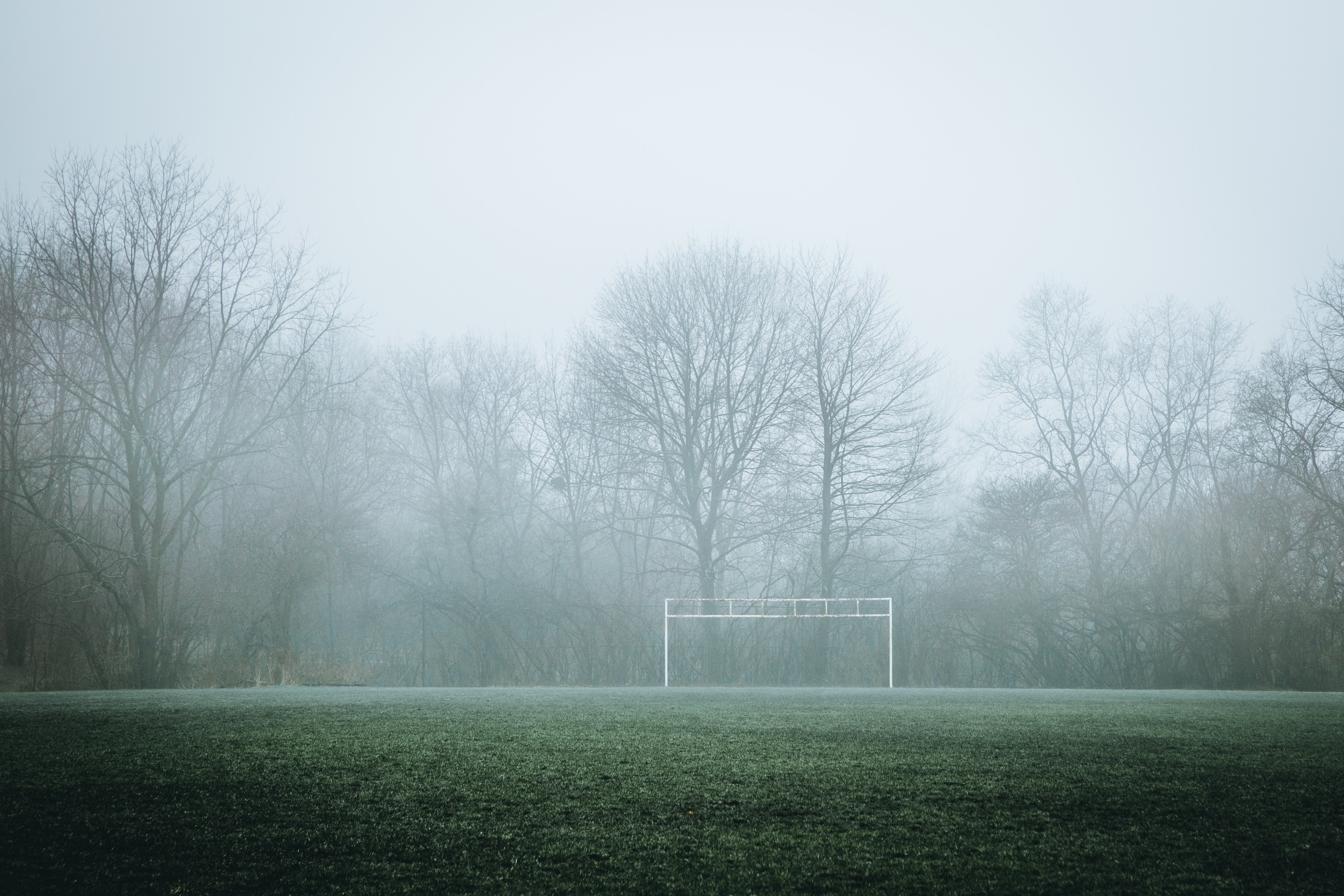 Photo d une vue étrange d un côté du terrain de football
