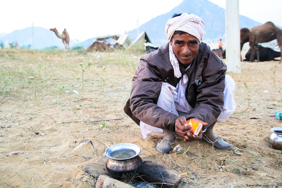 Chai au lait de chameau à Pushkar