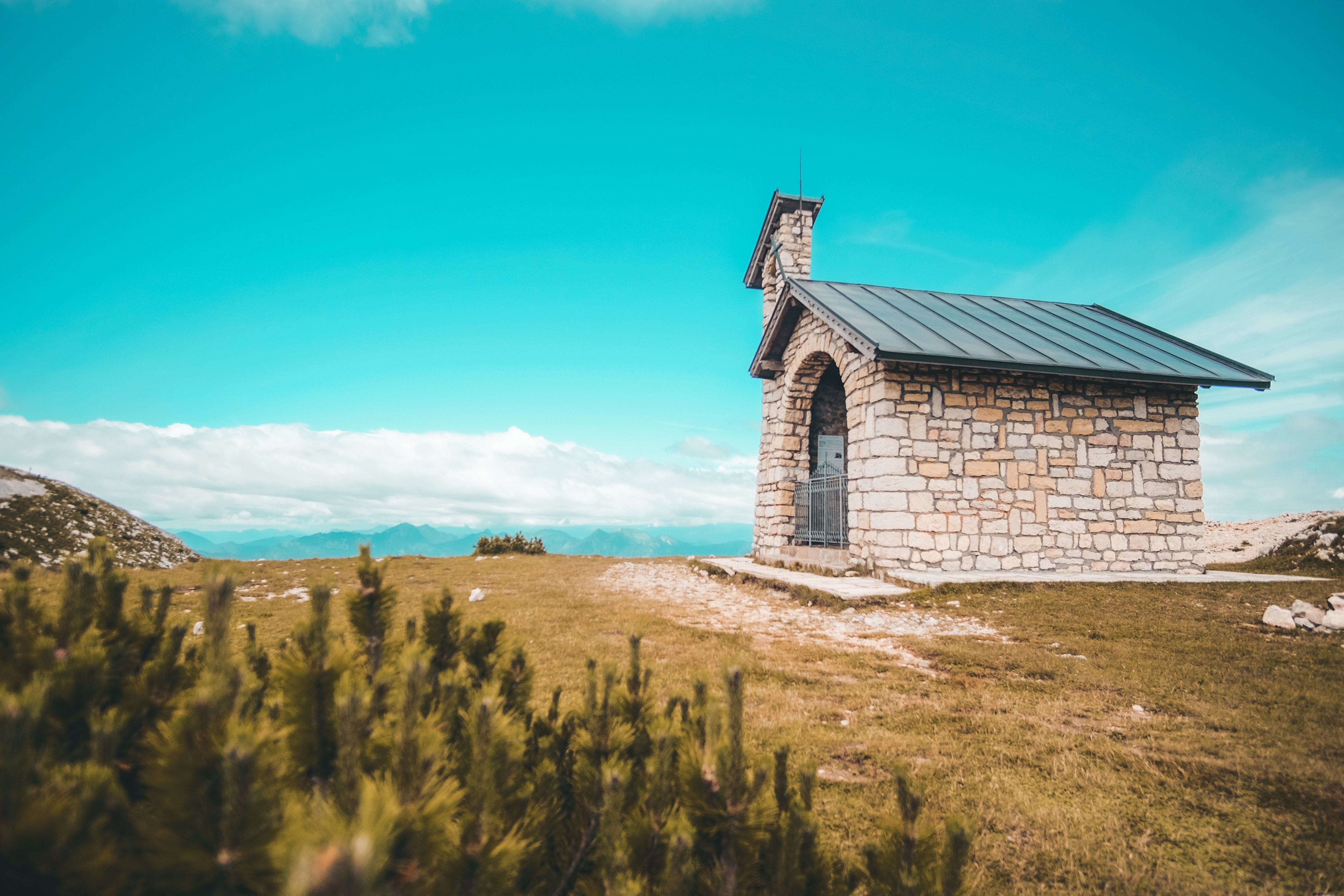 Photo du sommet de Grassy Hill : église de pierre