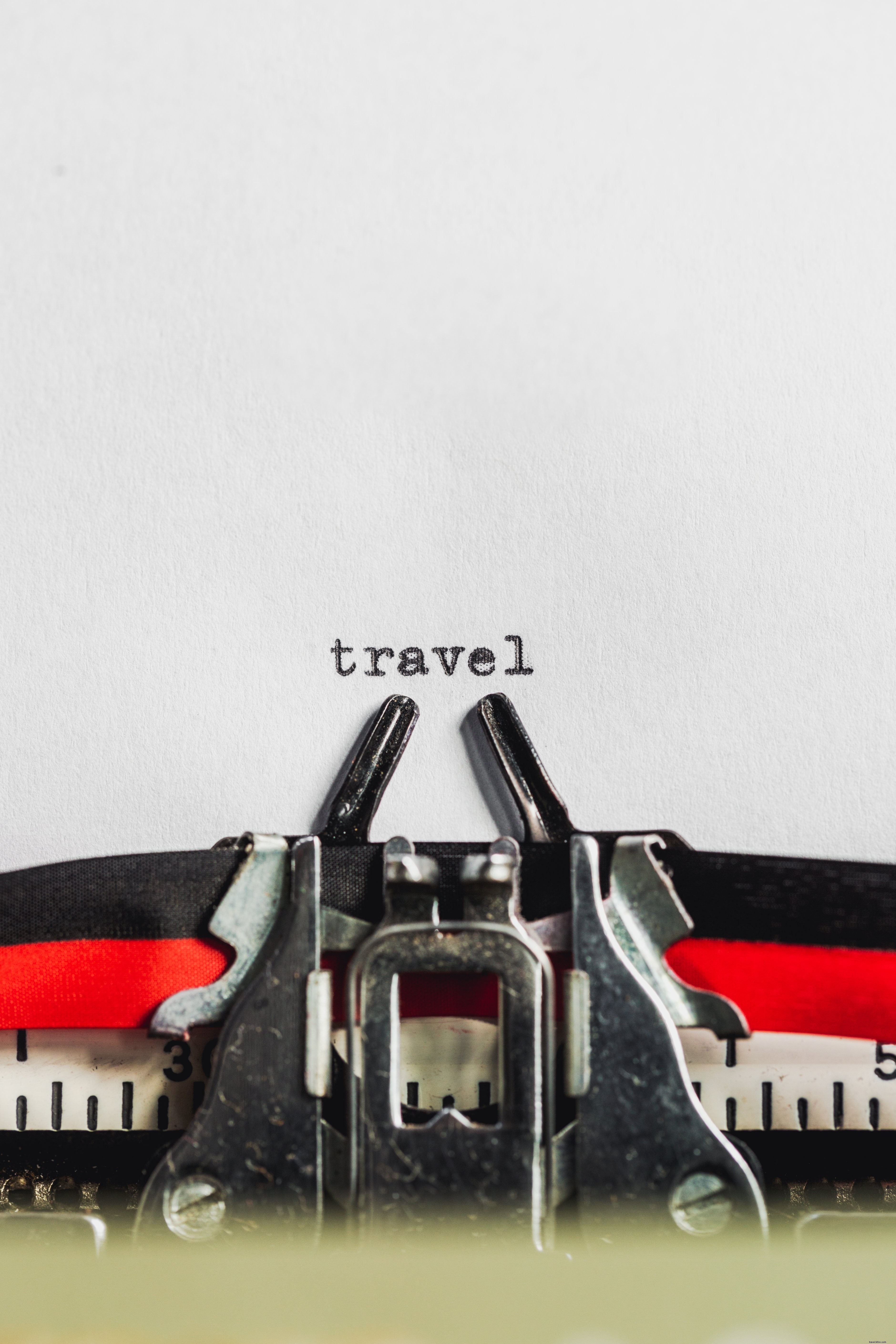 Photo de voyage : texte dactylographié