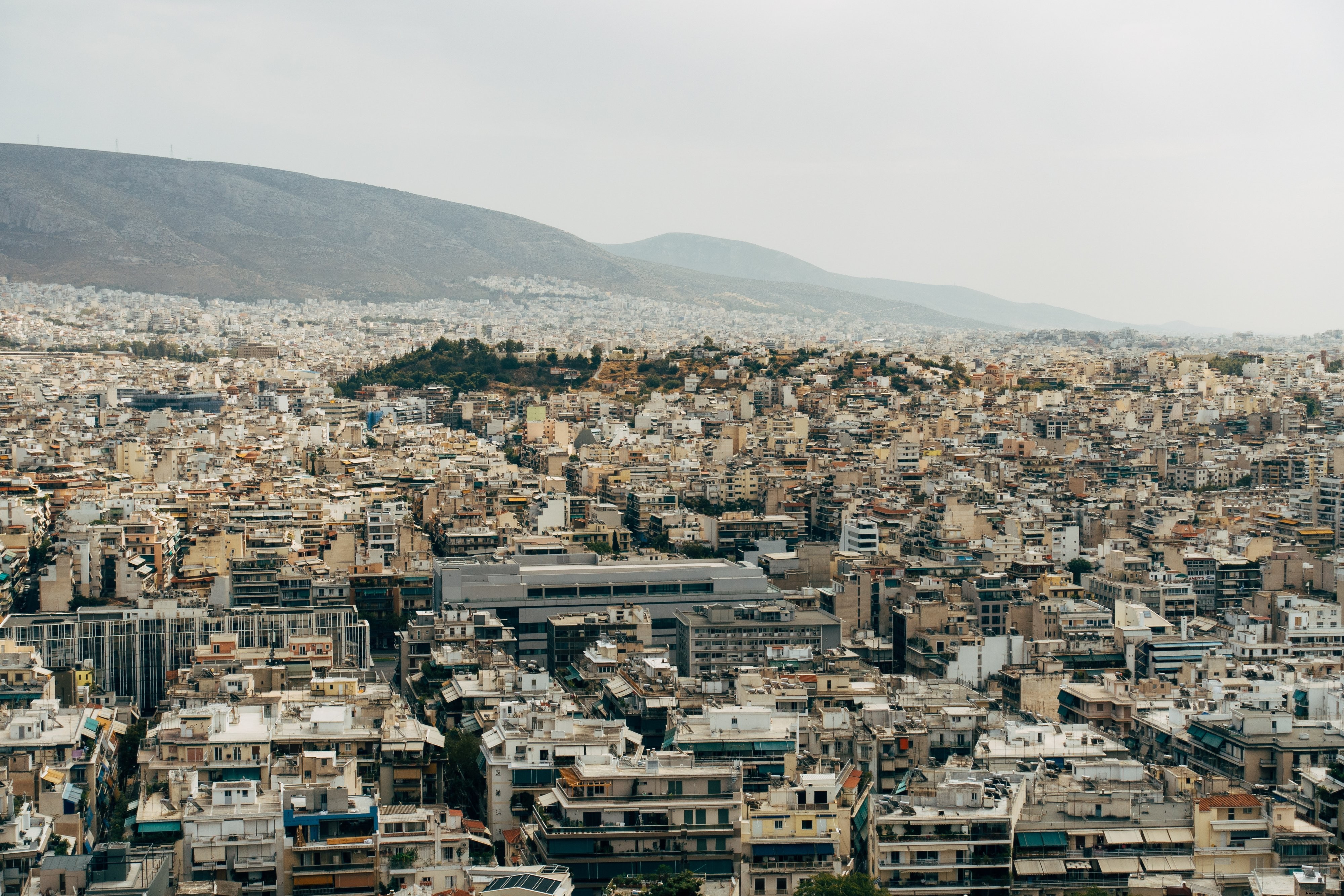 Vue panoramique d un paysage urbain vu du ciel
