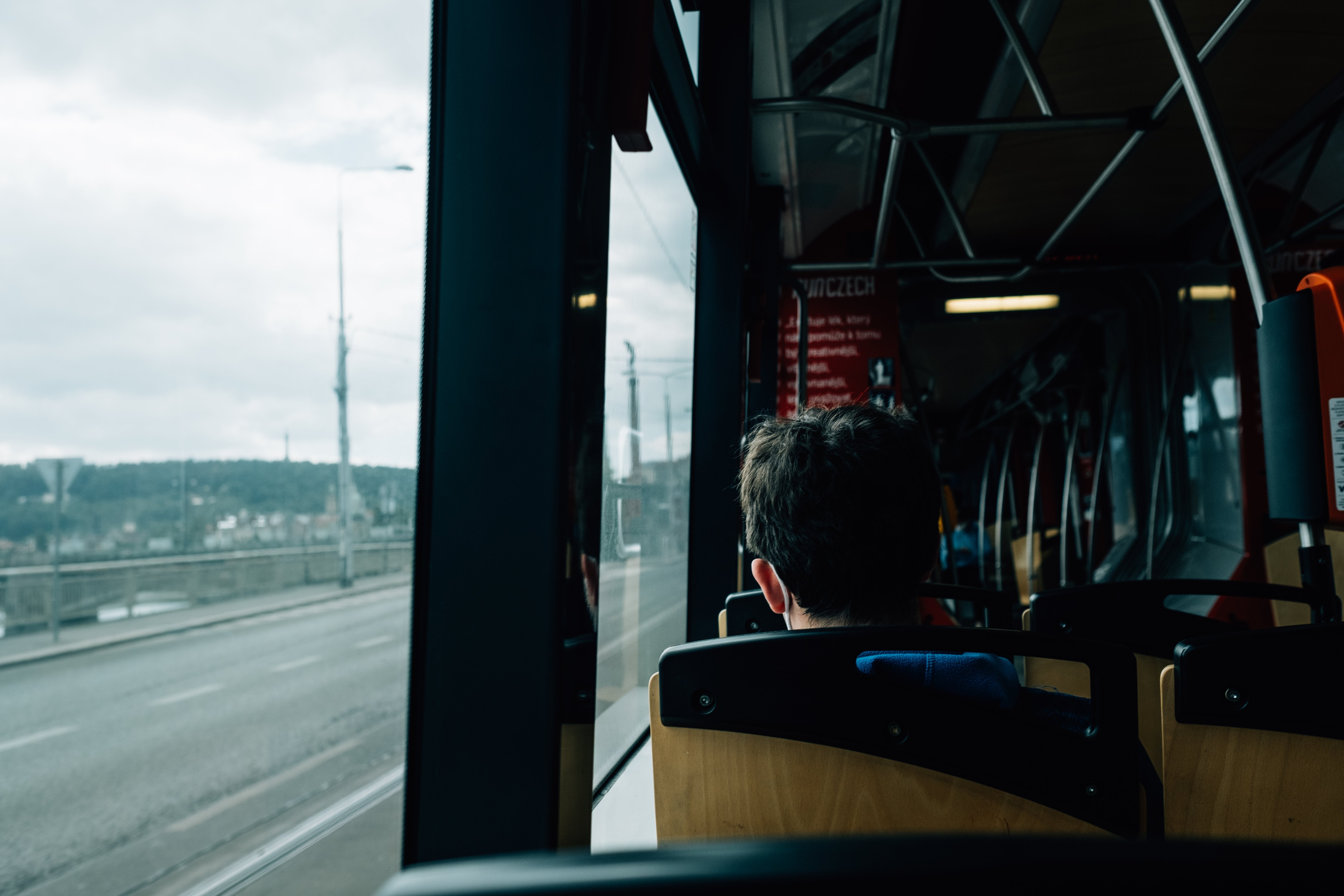 Vue panoramique depuis un siège d autobus