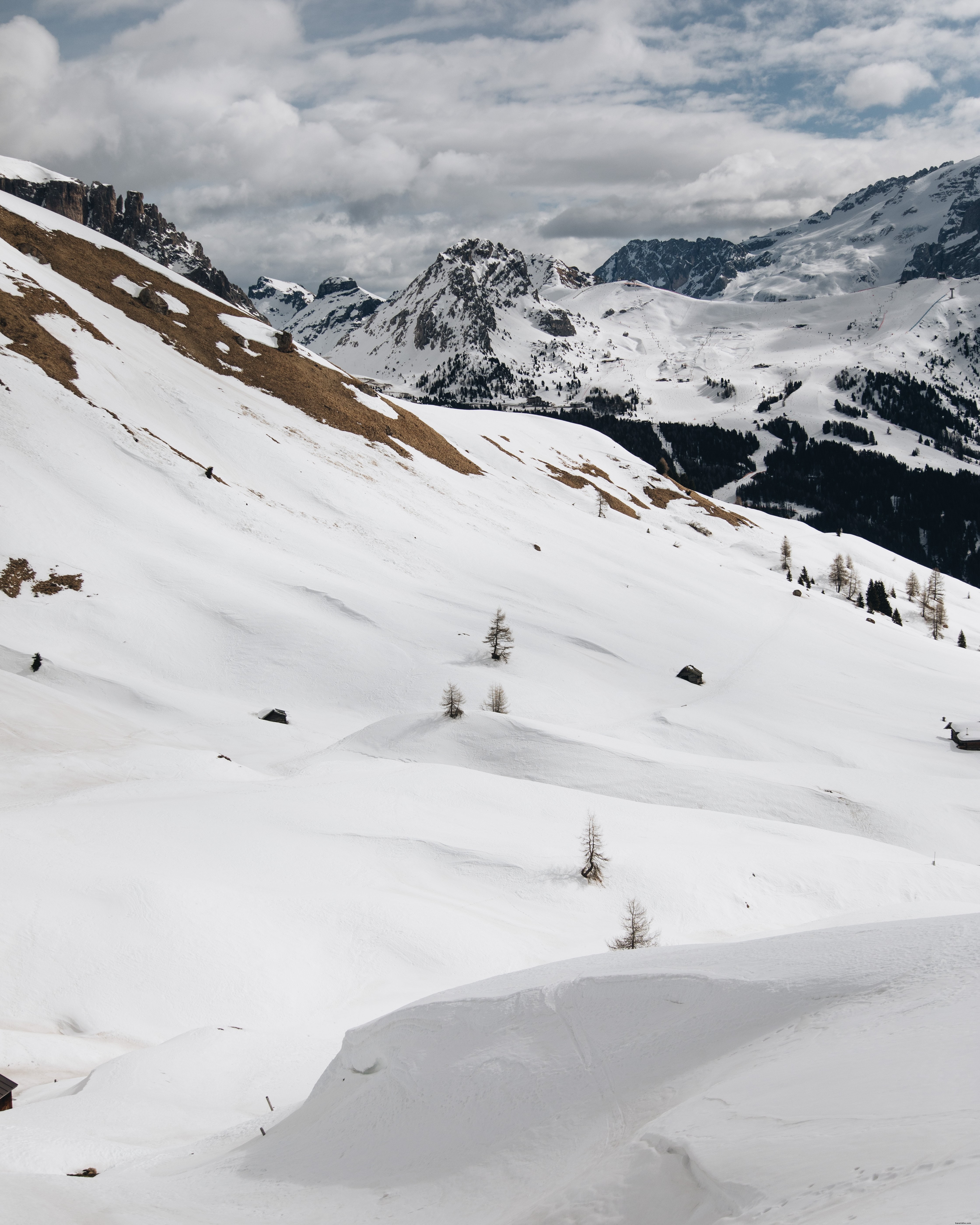 Cascade de neige fraîche dévalant les collines