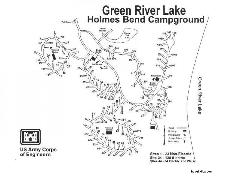 Camping Holmes Bend au lac Green River