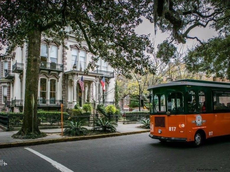 Balades en tramway dans la vieille ville de Savannah