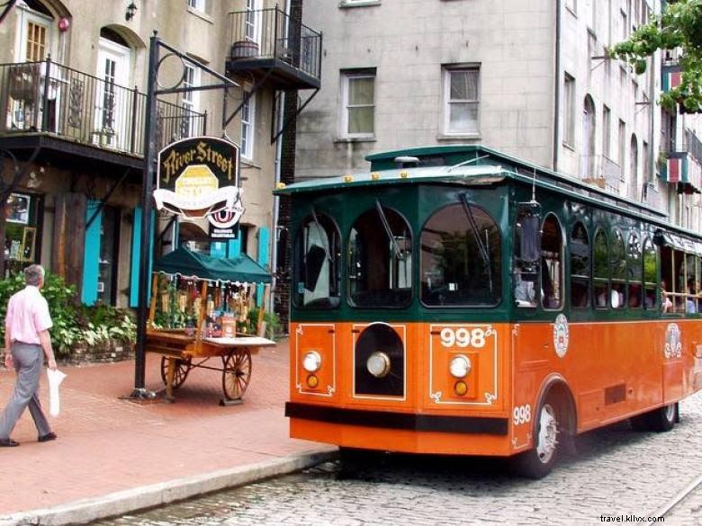 Balades en tramway dans la vieille ville de Savannah