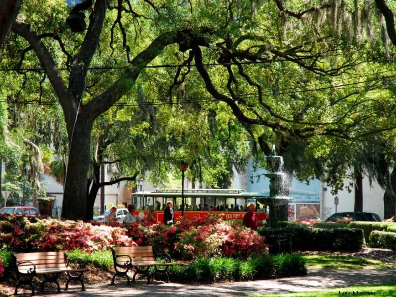 Balades en tramway dans la vieille ville de Savannah